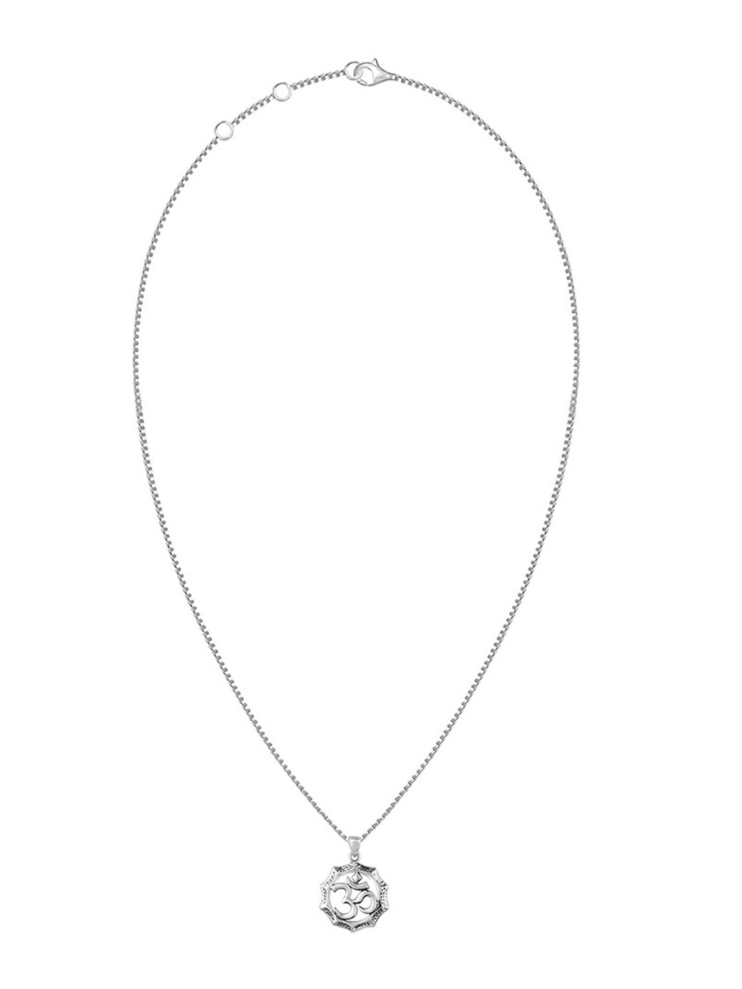 GIVA Men 925 Silver Graceful Om Pendant With Box Chain