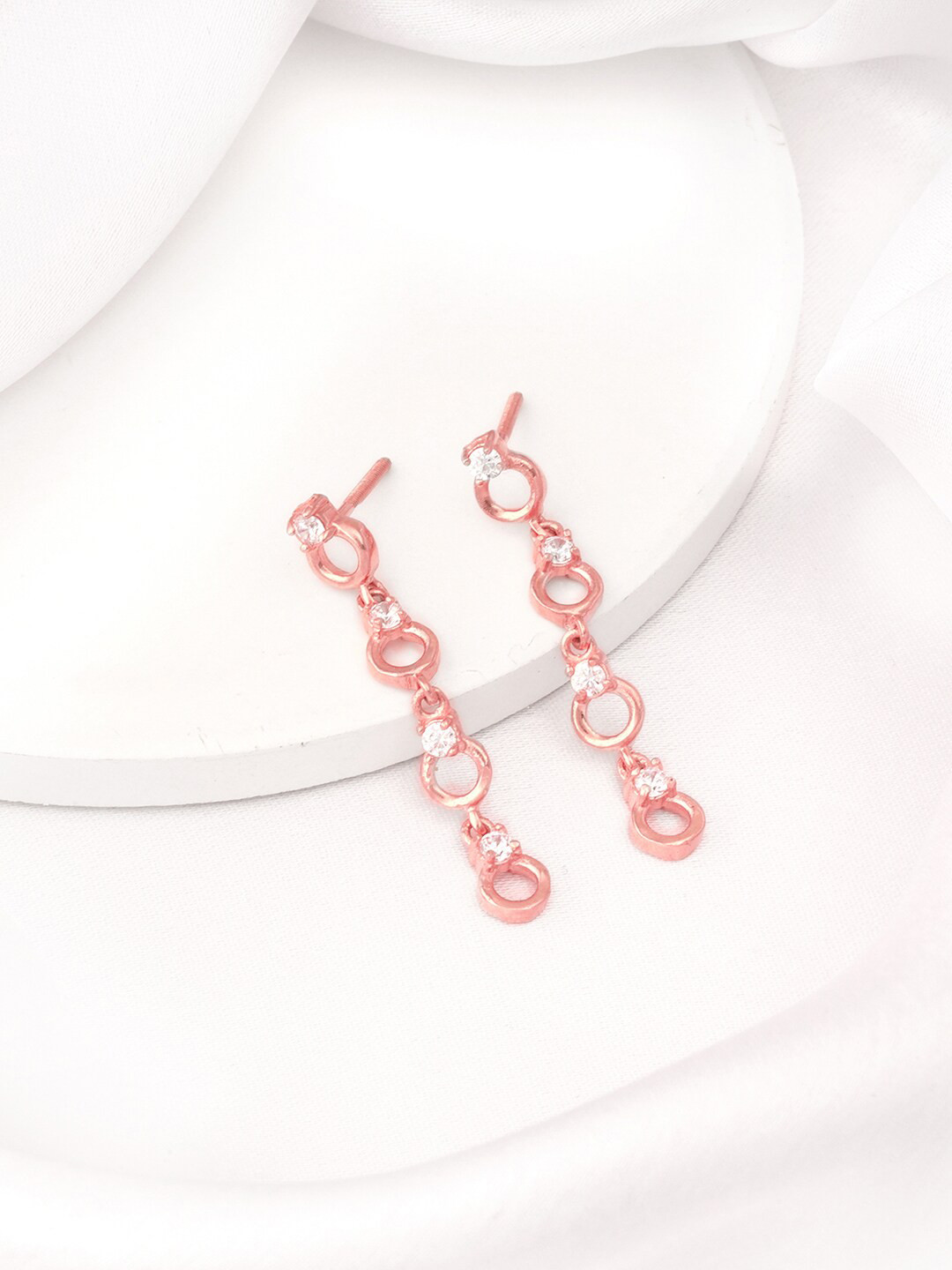 GIVA Rose Gold Plated Contemporary 9.25 Sterling Silver Drop Earrings