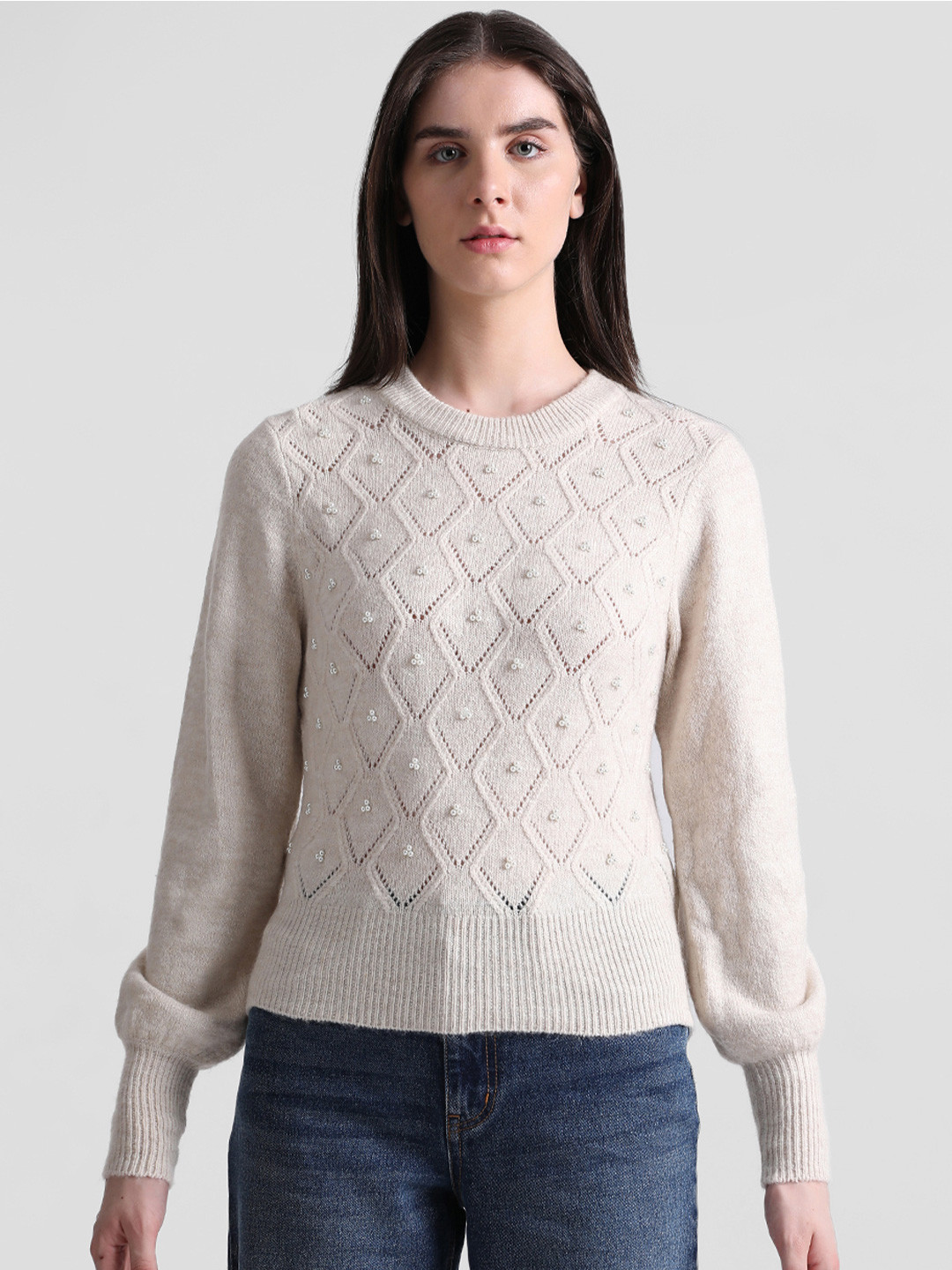 ONLY Women Embellished Pullover Sweater