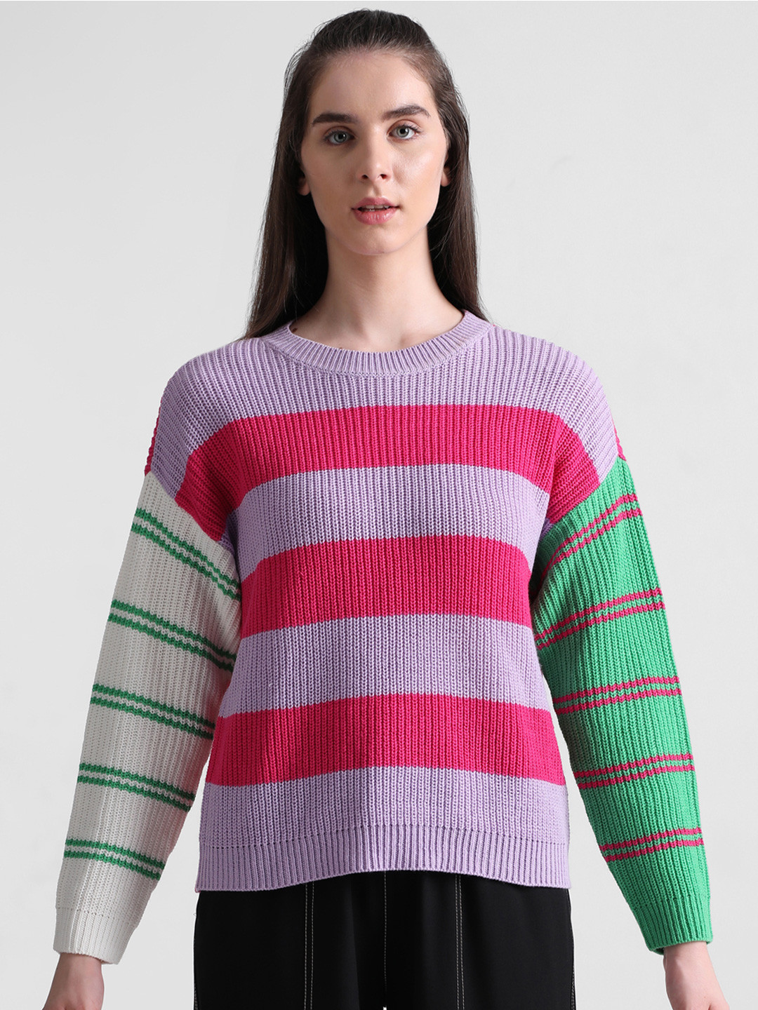 ONLY Onlpetra Ls Mix Striped Long Sleeves Acrylic Pullover