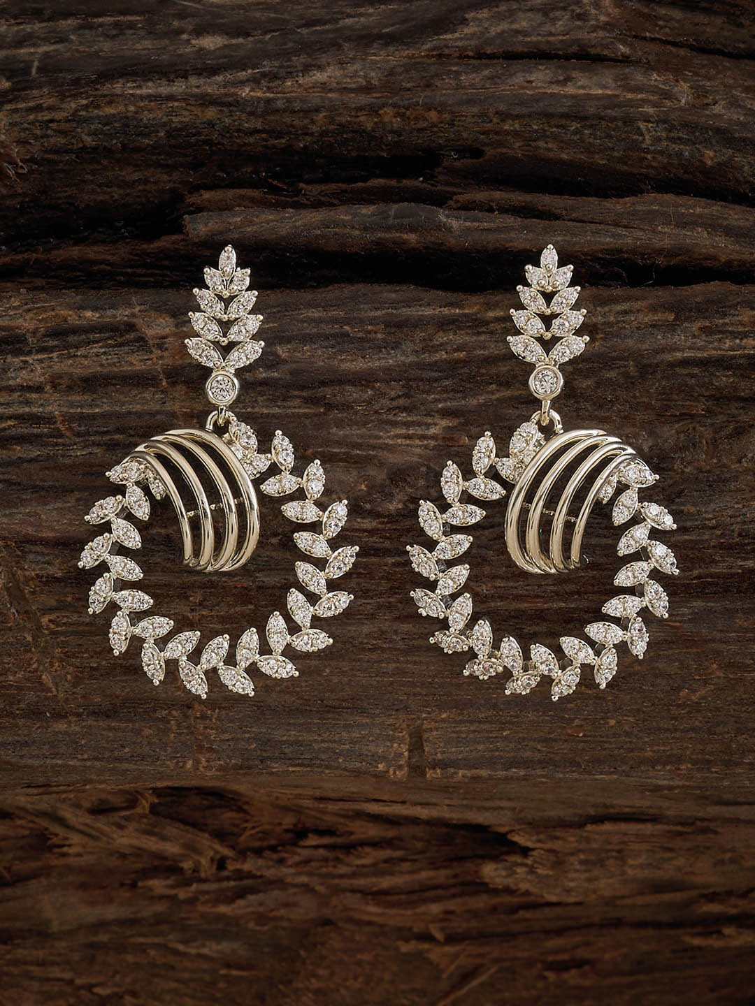 Kushal's Fashion Jewellery Embellished Bridal White Contemporary Studs
