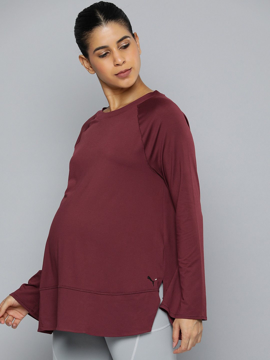 Puma Solid Raglan Sleeves Dry Cell Maternity Oversized T-shirt