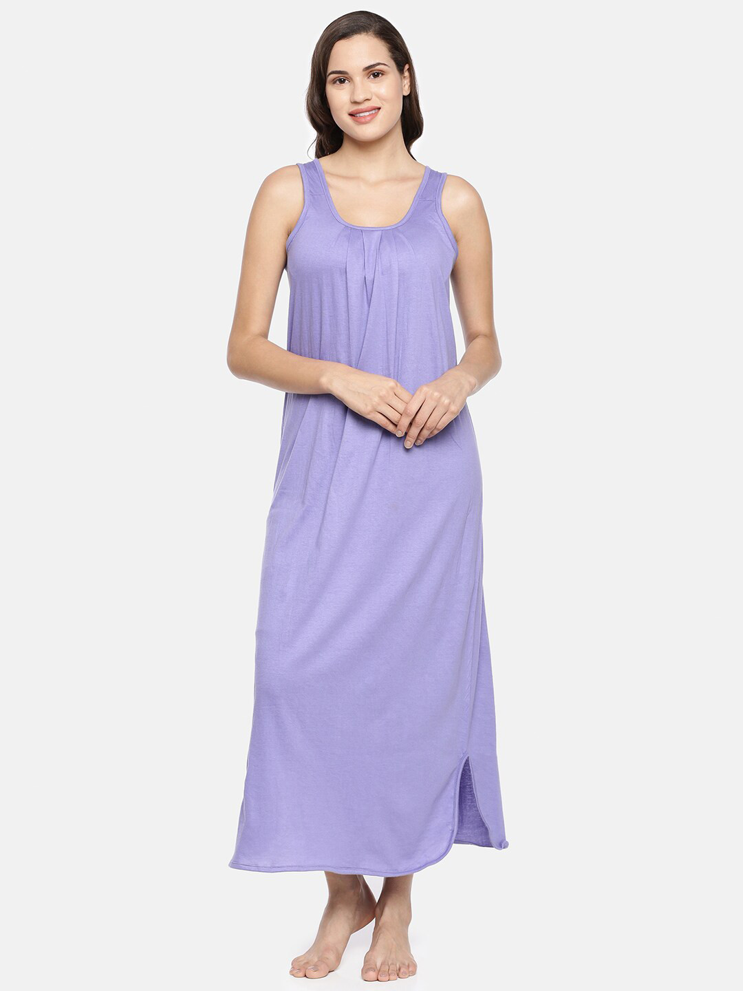 GOLDSTROMS Round Neck Sleeveless Pure Cotton Maxi Nightdress