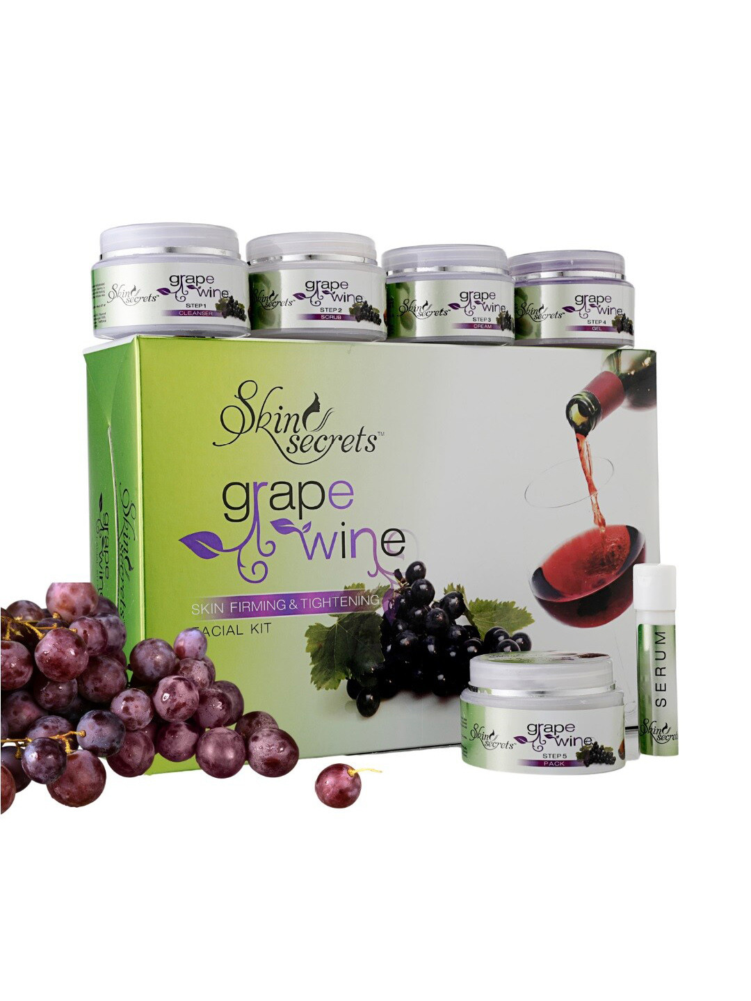 Skin Secrets 6 Step Grape Wine Skin Firming & Tightening Facial Care Kit - 310g