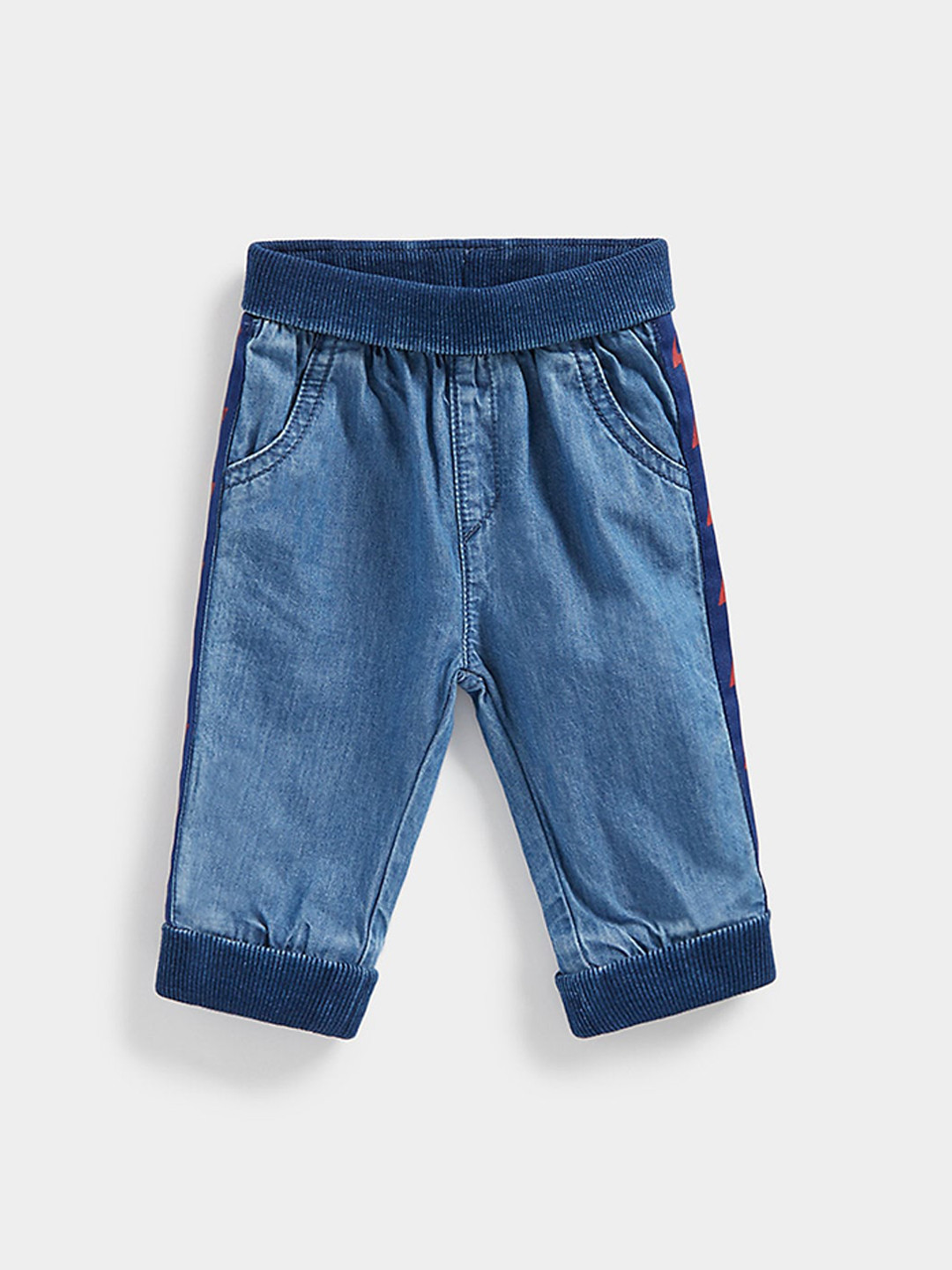 mothercare Kids Clean Look Mid-Rise Jogger Fit Pure Cotton Stretchable Jeans