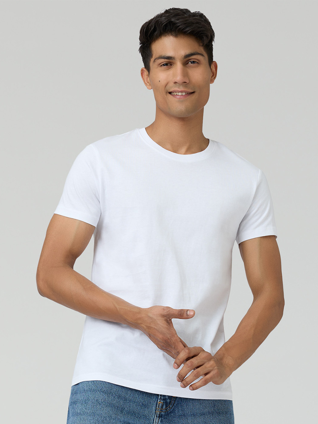 XYXX Men Pace Intellieaze Solid Cotton Regular Fit T-shirt