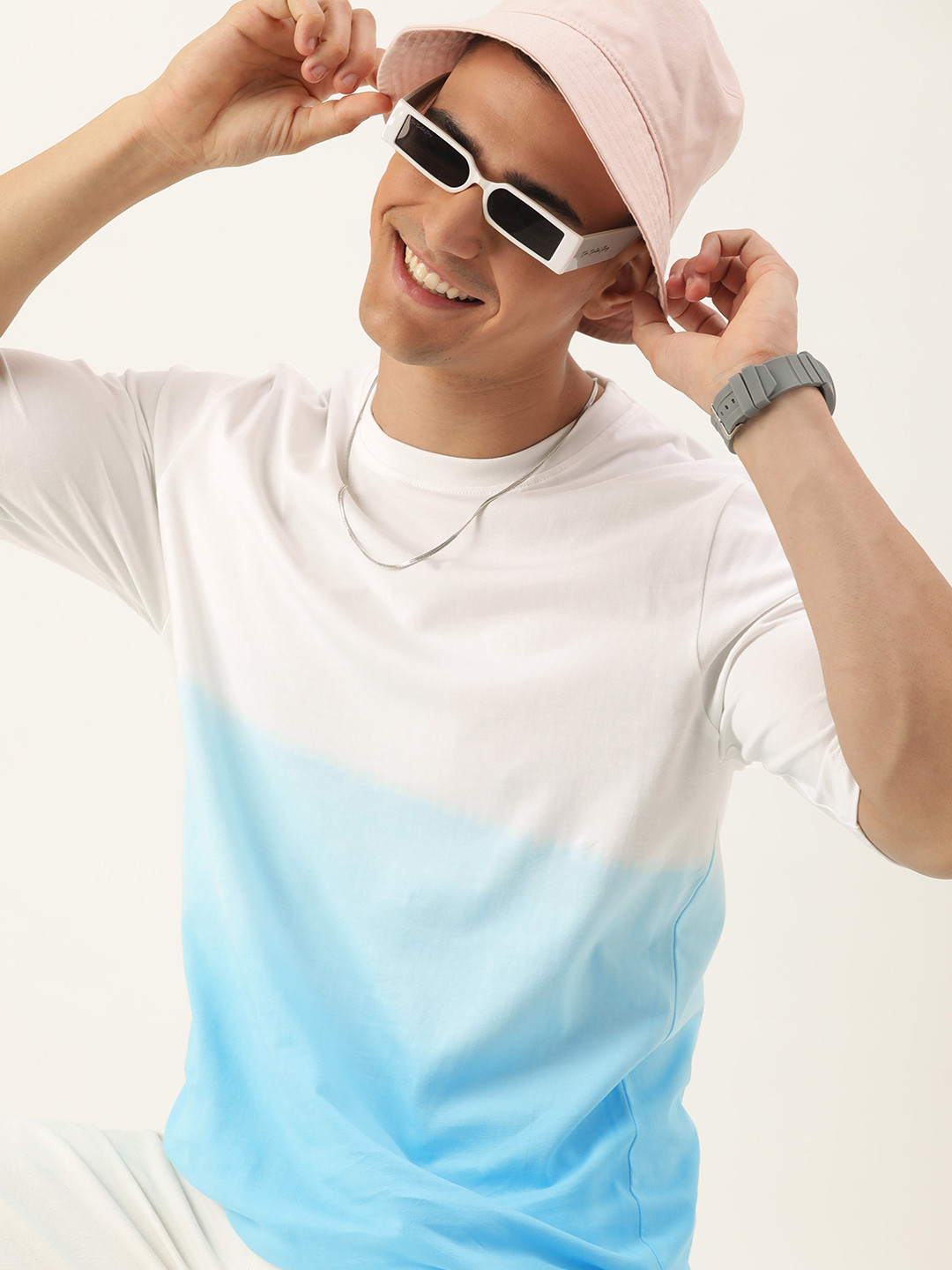 Harvard Tie and Dye With Ombre Effect Round Neck Short Sleeves Casual T-shirt