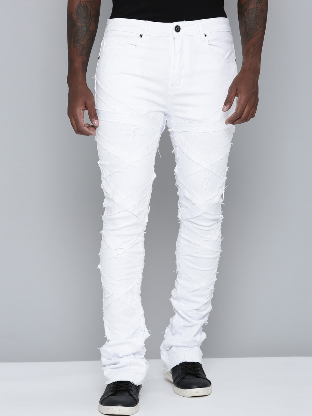 WAIMEA Men Hollywood Bootcut Mildly Distressed Stretchable Jeans