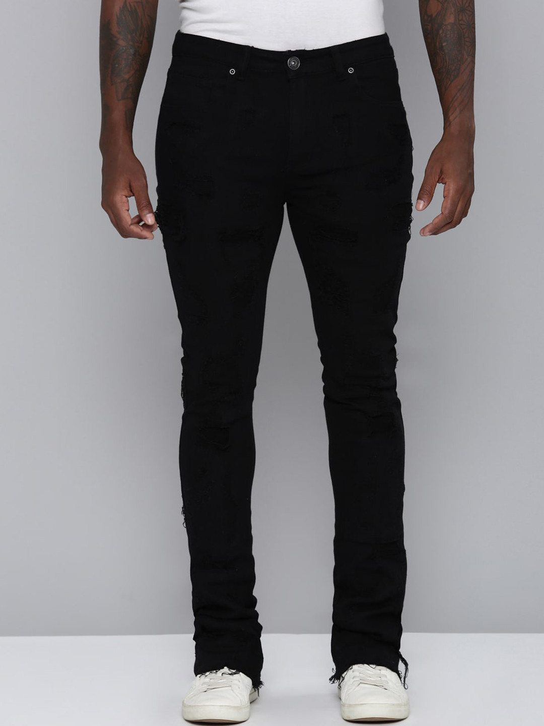 WAIMEA Hollywood Bootcut Fit Mid-Raise Mildly Distressed Stretchable Jeans