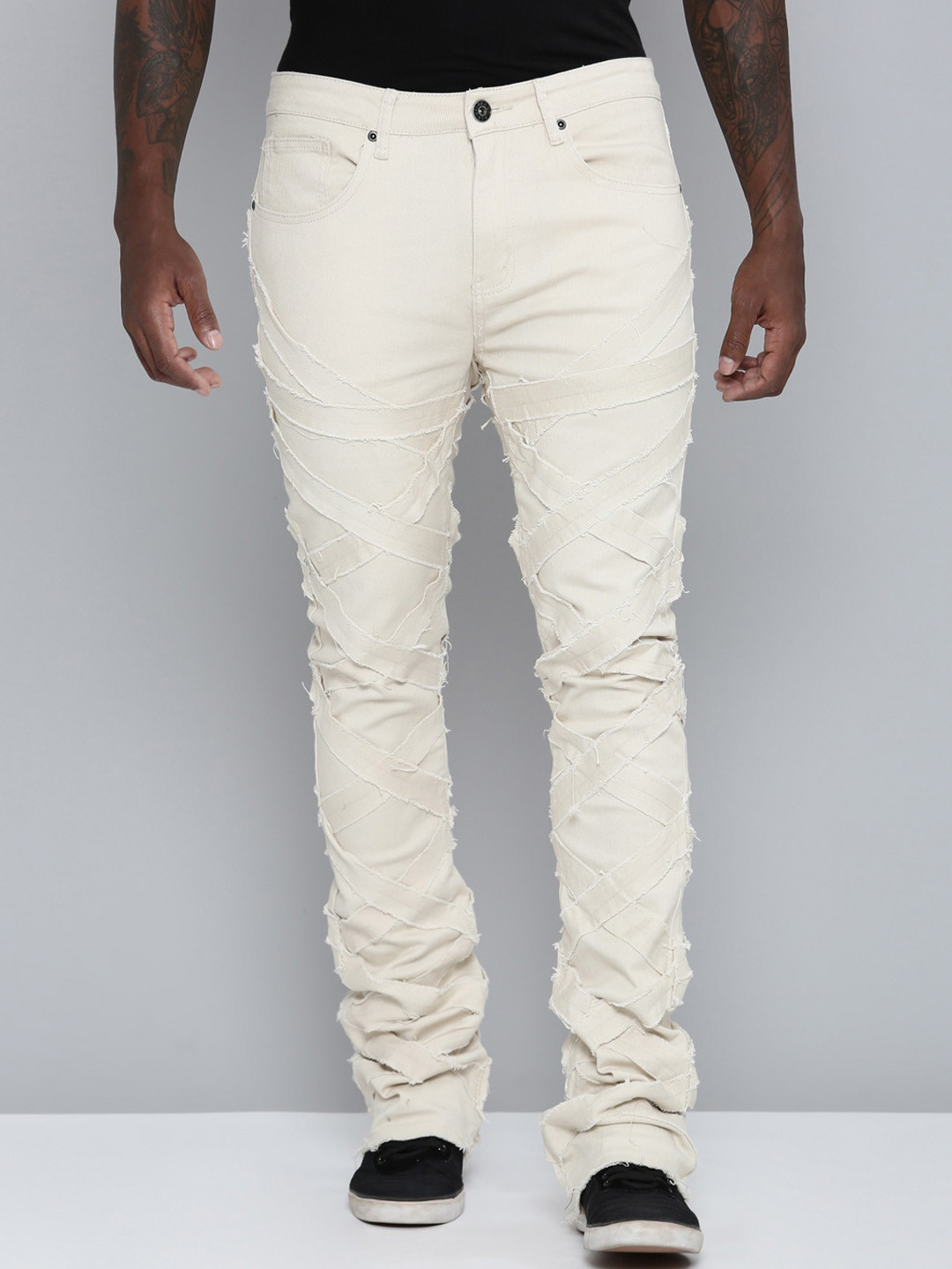 WAIMEA Coloured Hollywood Bootcut Highly Distressed Stretchable Jeans
