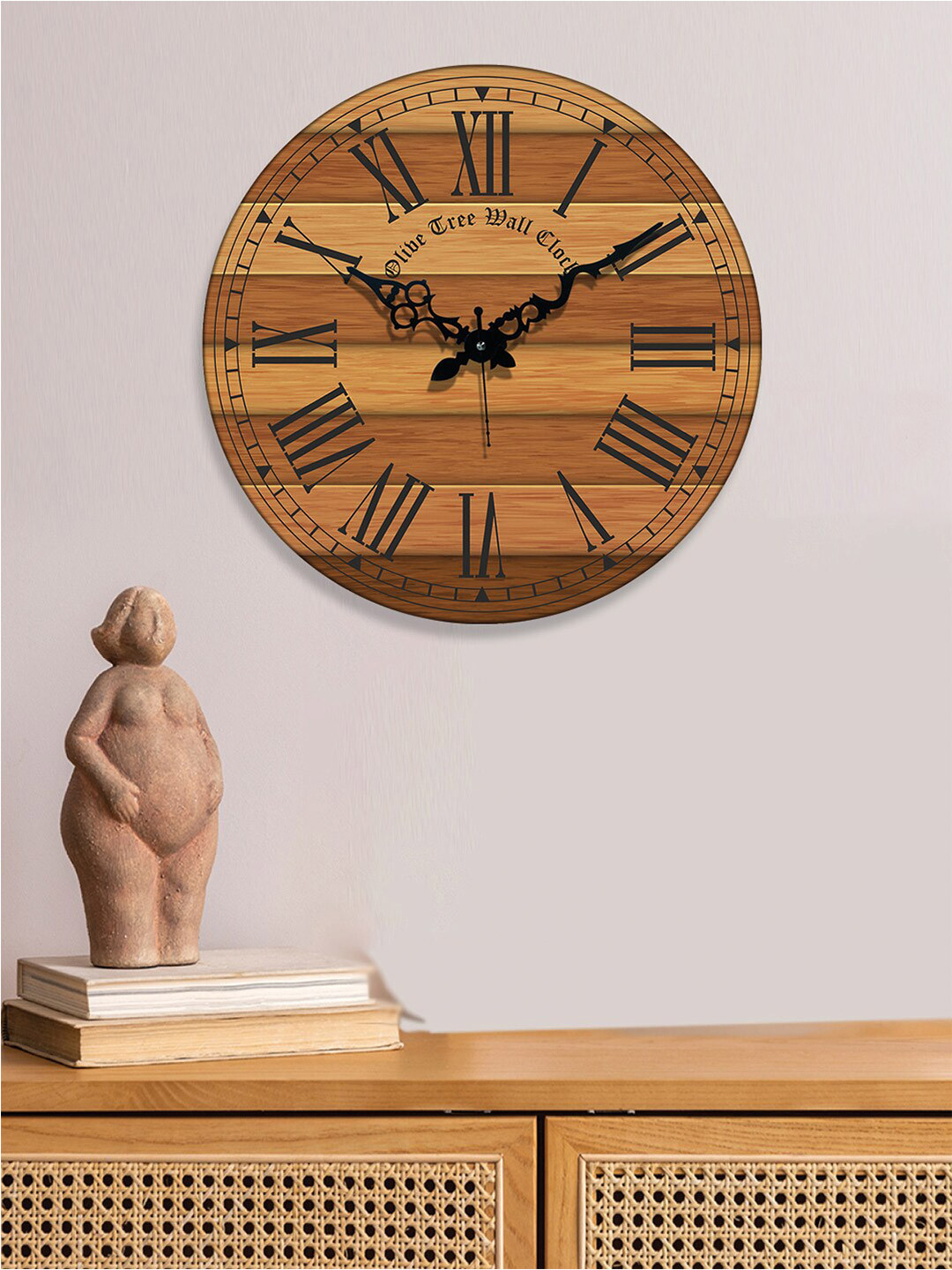 OLIVE TREE Decorative Contemporary MDF Large Display Battery Analogue Wall Clock-38cm