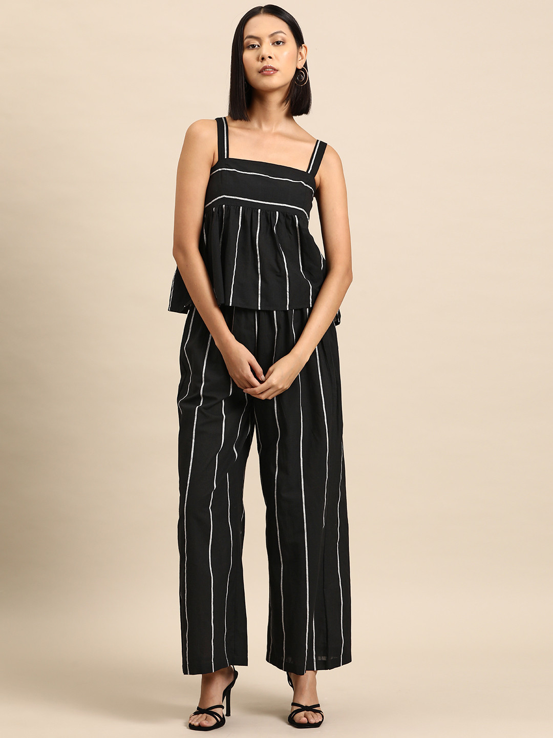 all about you Striped Pure Cotton Top with Palazzos