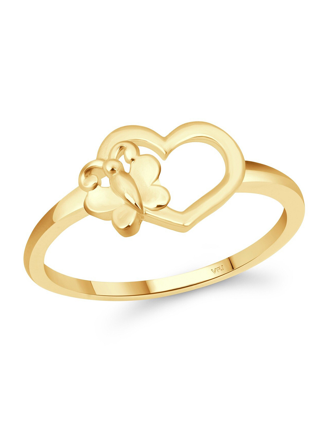Vighnaharta Gold-Plated Butterfly Finger Ring