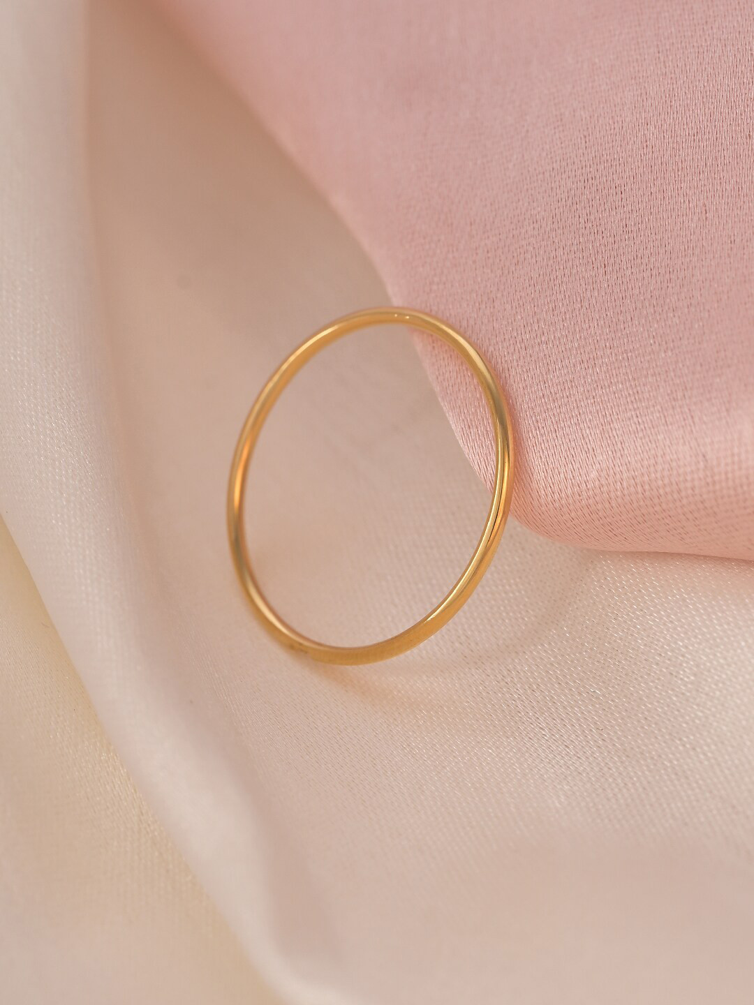 PALMONAS Gold-Plated Stainless Steel Finger Ring