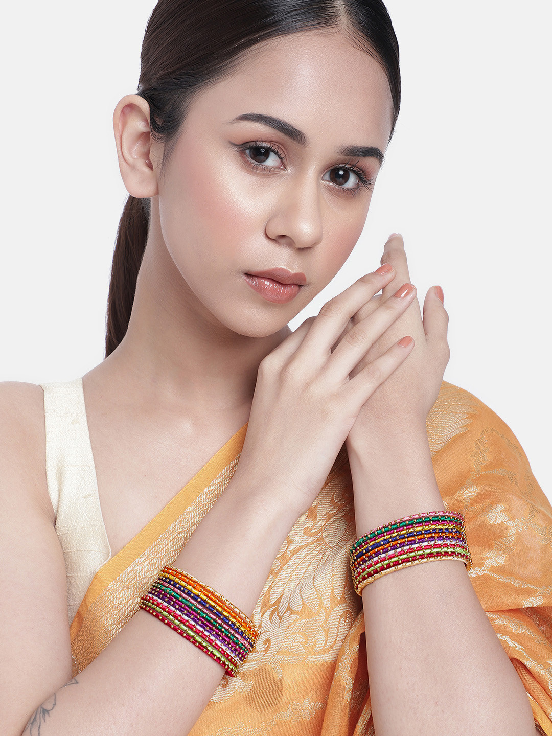 LAIDA Set of 24 Alloy Thread Bangles