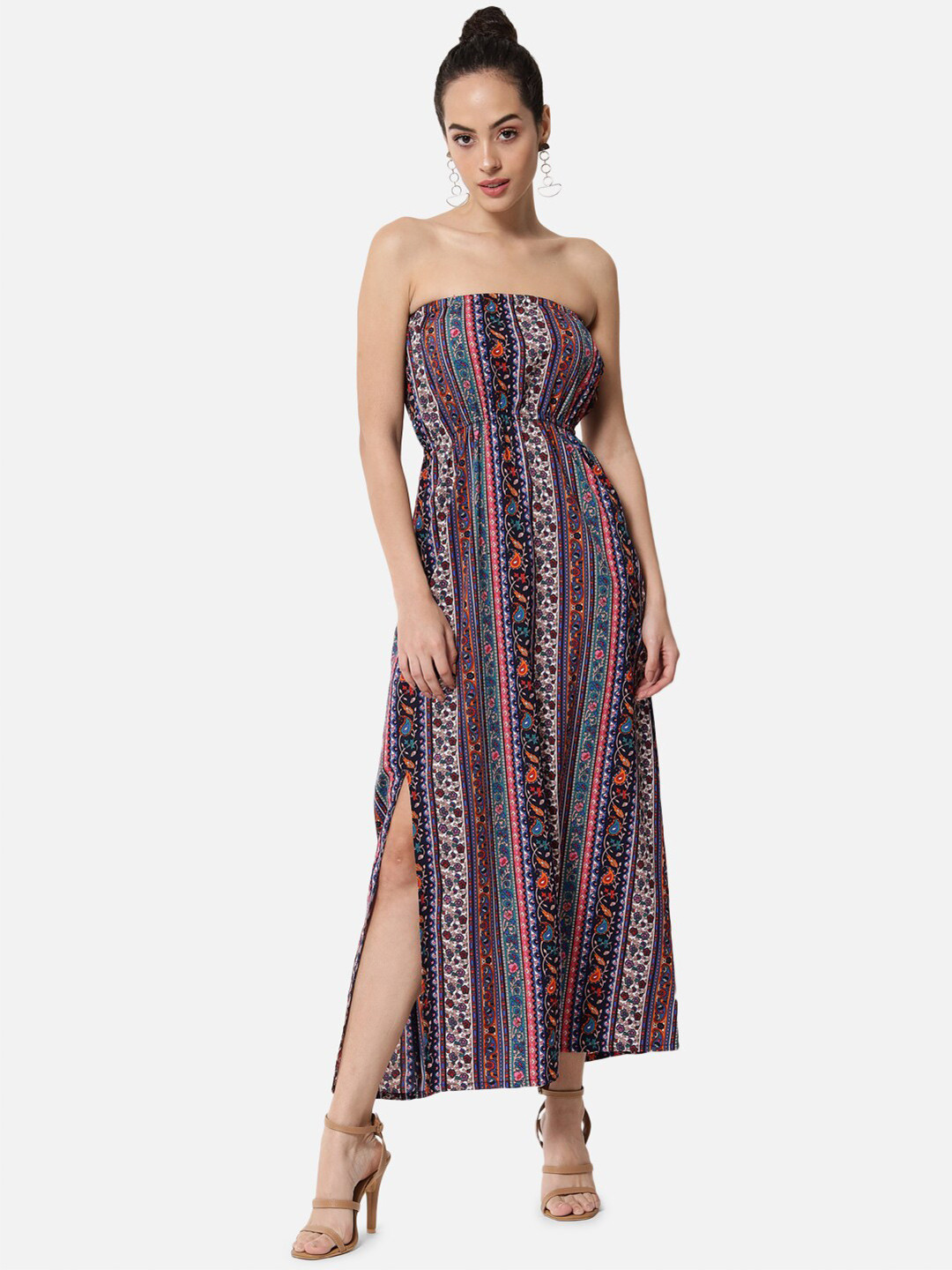 BAESD Tribal Printed Fit & Flare Maxi Dress
