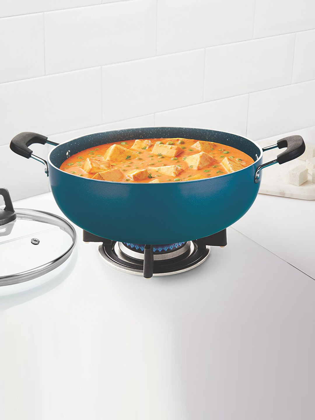 BOROSIL ProChef Blue Non-stick Aluminium Kadhai 26.5 cm