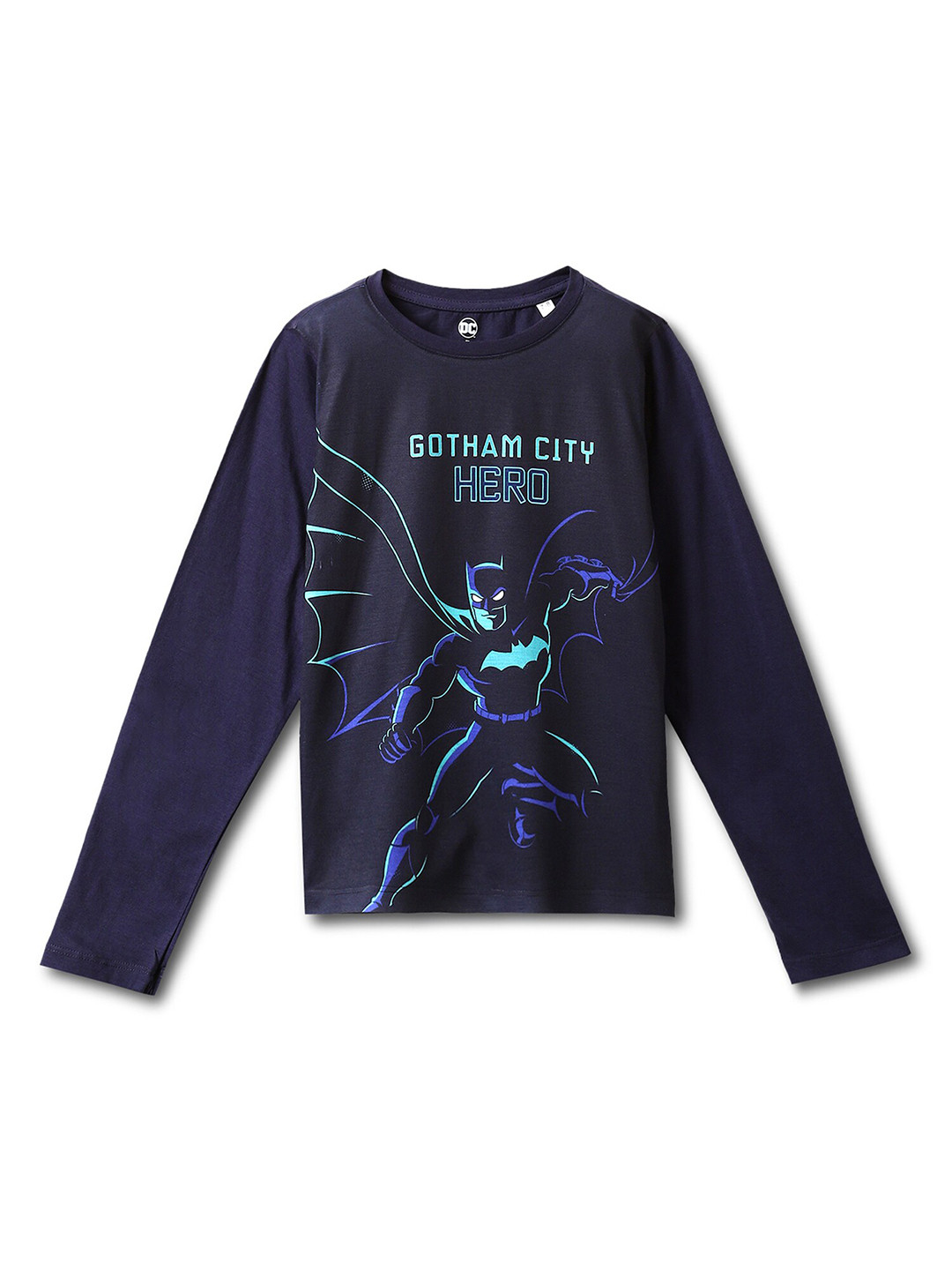 Wear Your Mind Boys Blue Biker Batman Printed T-shirt