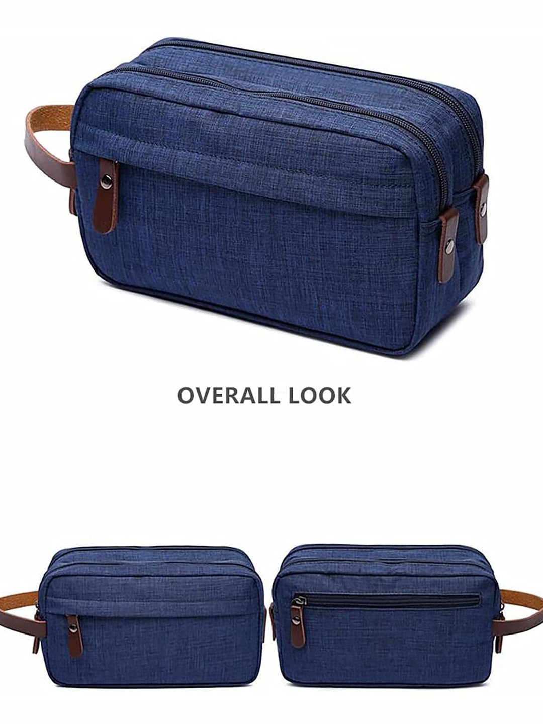HOUSE OF QUIRK Navy Blue Waterproof Toiletry Bag
