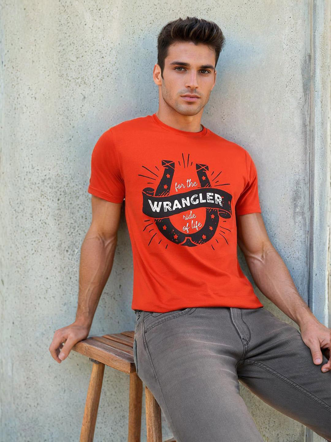 Wrangler Graphic Printed Short Sleeves Cotton T-shirt