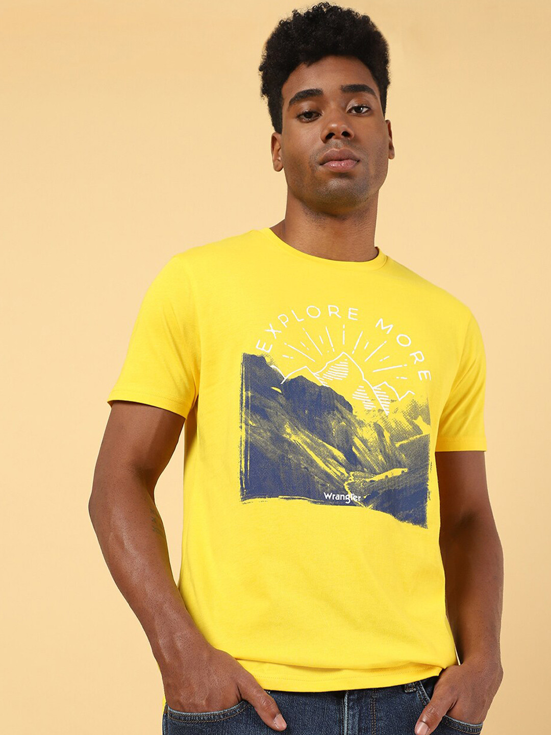 Wrangler Graphic Printed Round Neck Cotton T-shirt