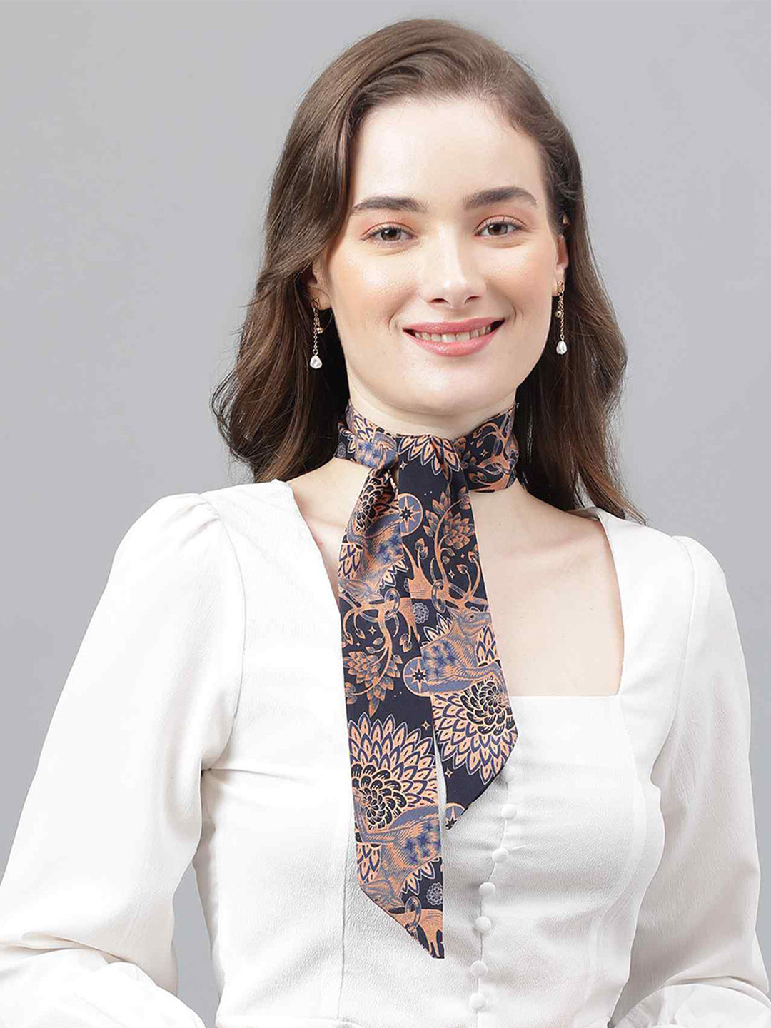 Tossido Women Printed Novelty Scarf & Scarf Bag Set