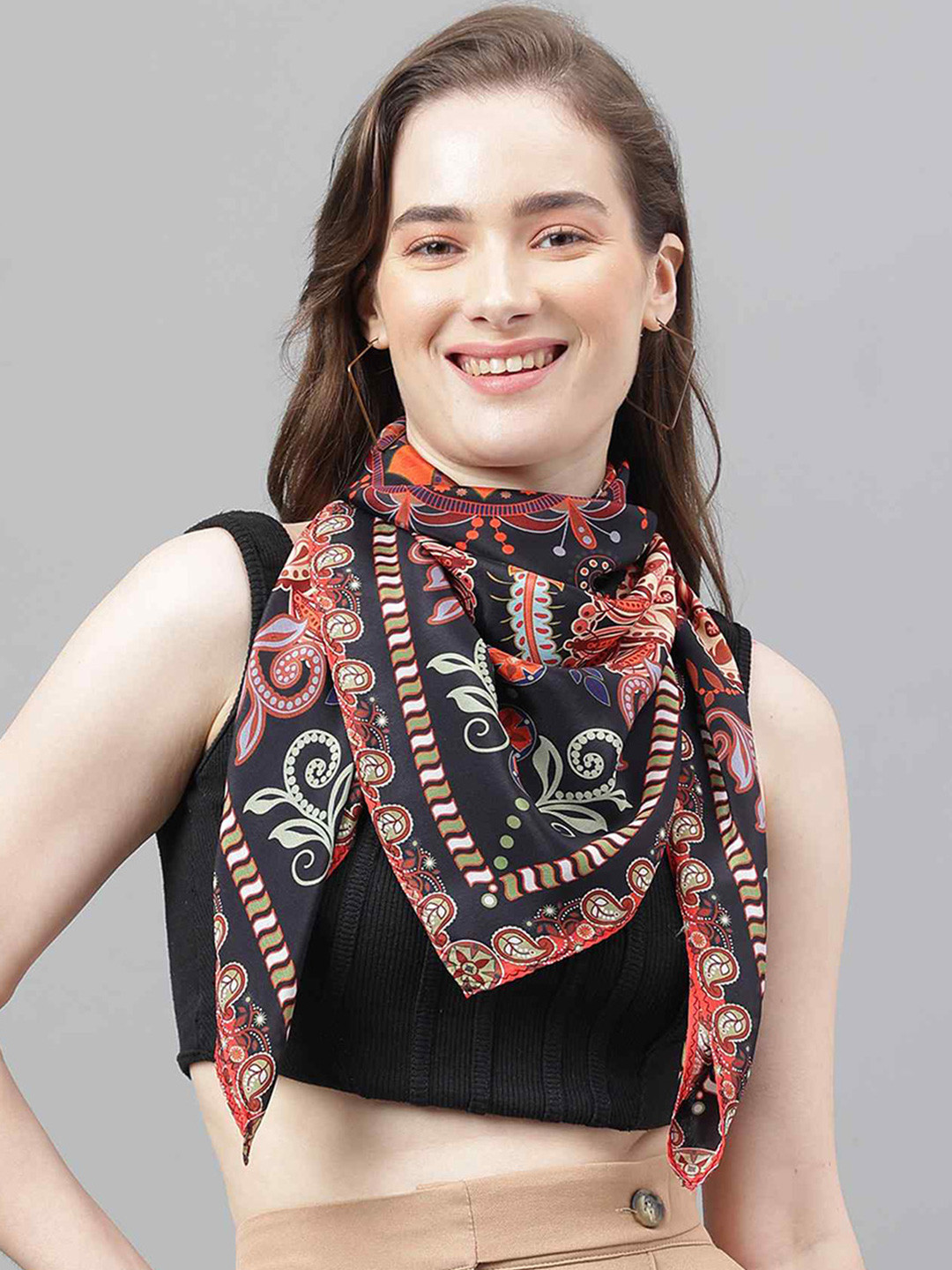 Tossido Floral Printed Scarf & Scarf Bag Set