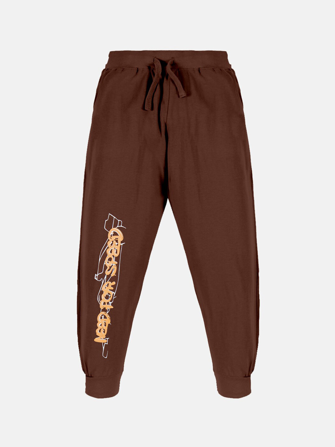 KiddoPanti Boys Mid-Rise Typography Printed Pure Cotton Joggers