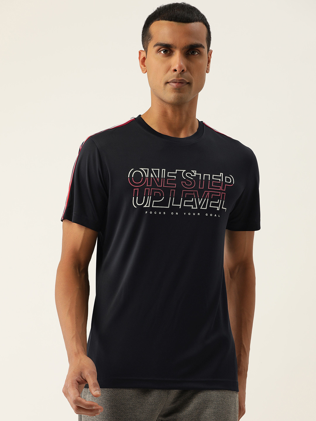 Parx Typography Printed Anti-Odour Active wear T-shirt