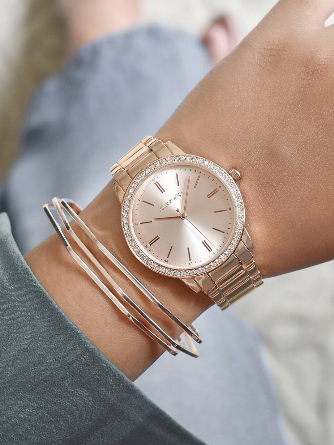 JOKER & WITCH Elina Women Bracelet Stack Watch Gift Set