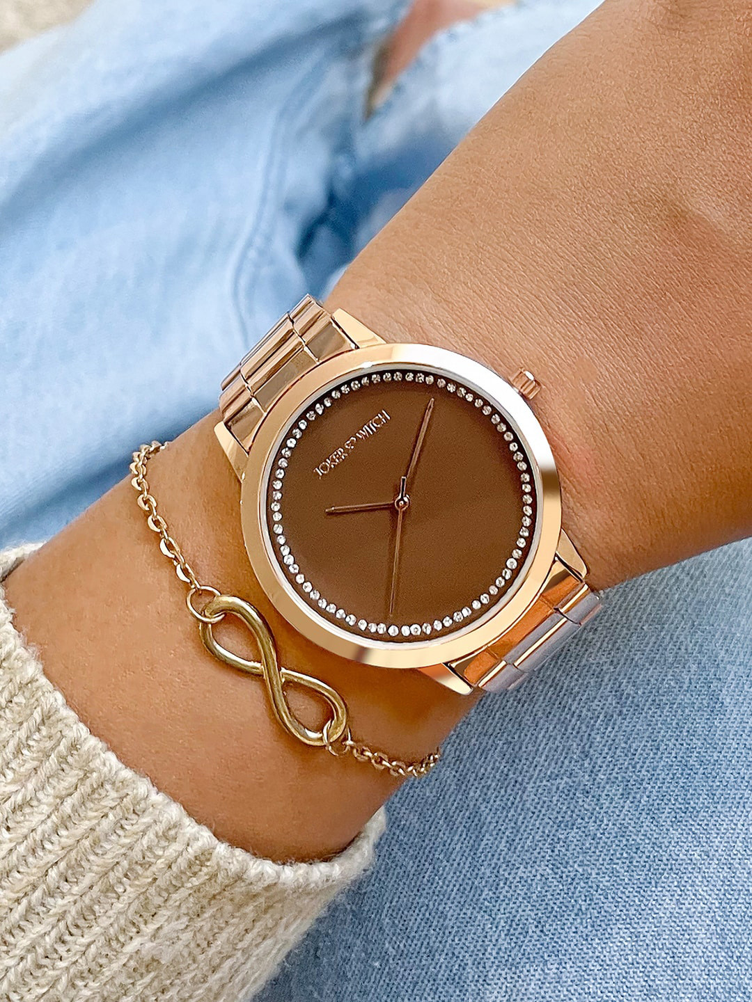 JOKER & WITCH Odalie Women Rhinestone-Studded Watch Gift Set