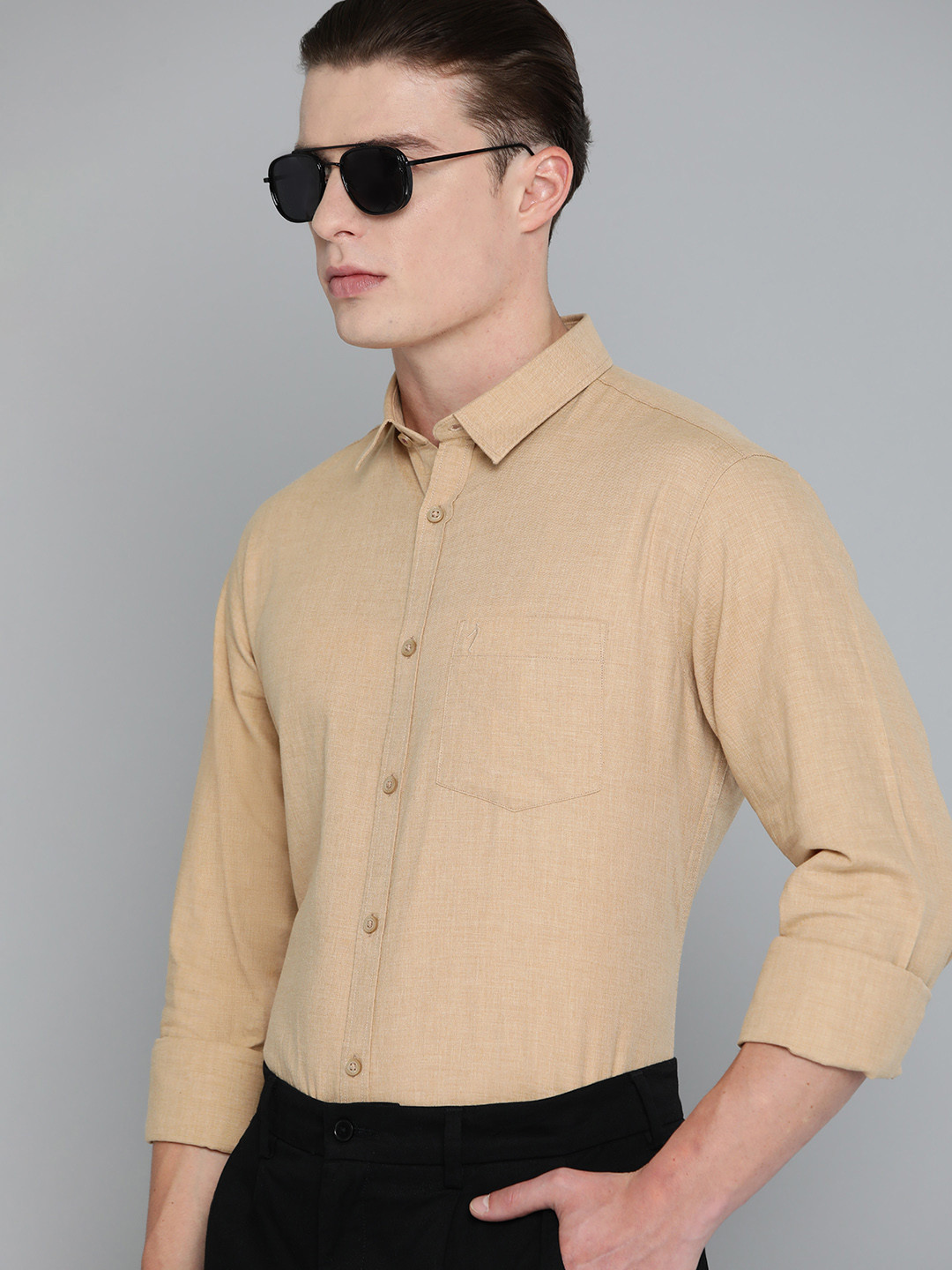 Indian Terrain Classic Slim Fit Cotton Smart Casual Shirt