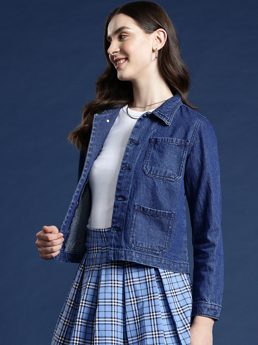 Mast & Harbour Pocket Detail Denim Jacket