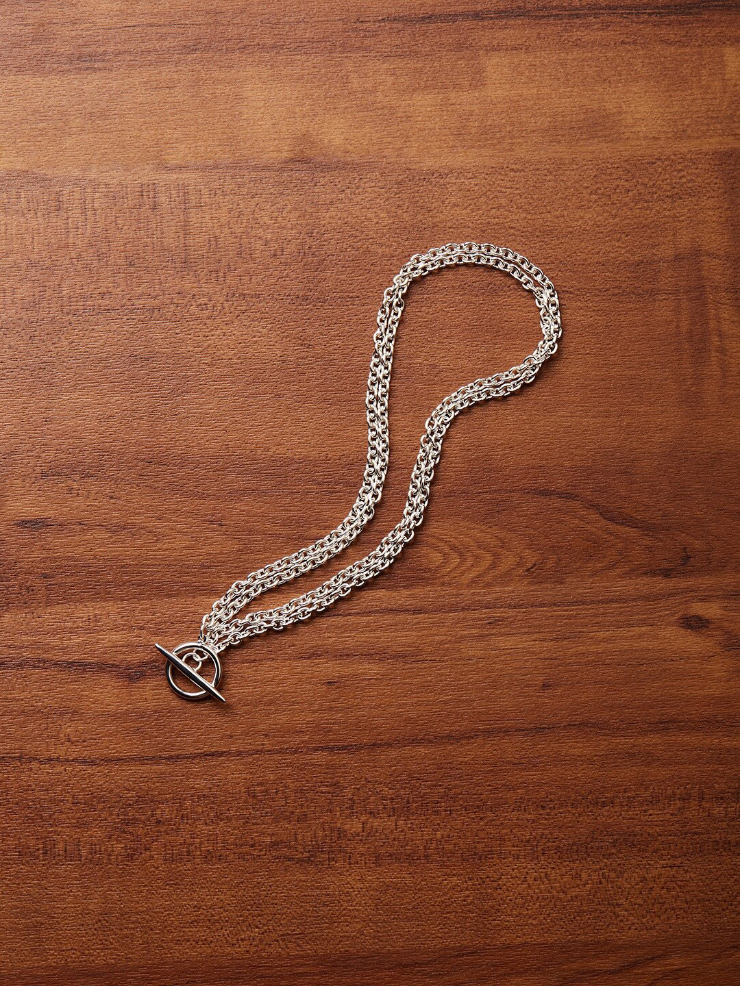 Accessorize London Women Sterling Silver-Plated Layered Tbar Necklace