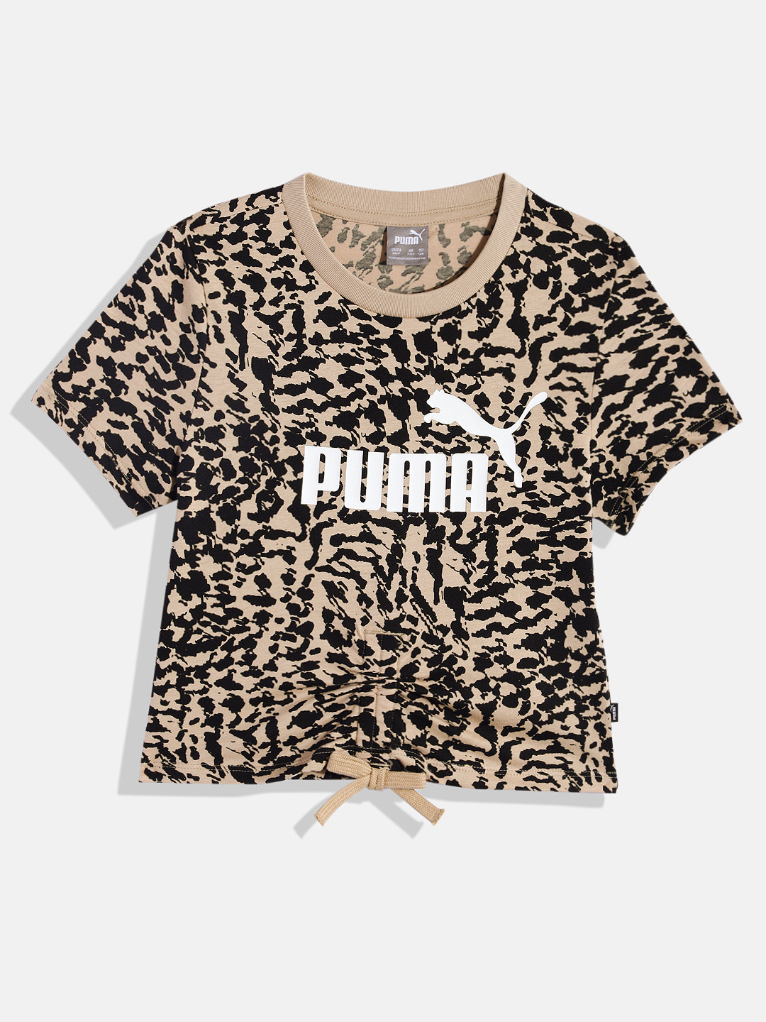 Puma Girls Animal Printed Pure Cotton Knotted Top