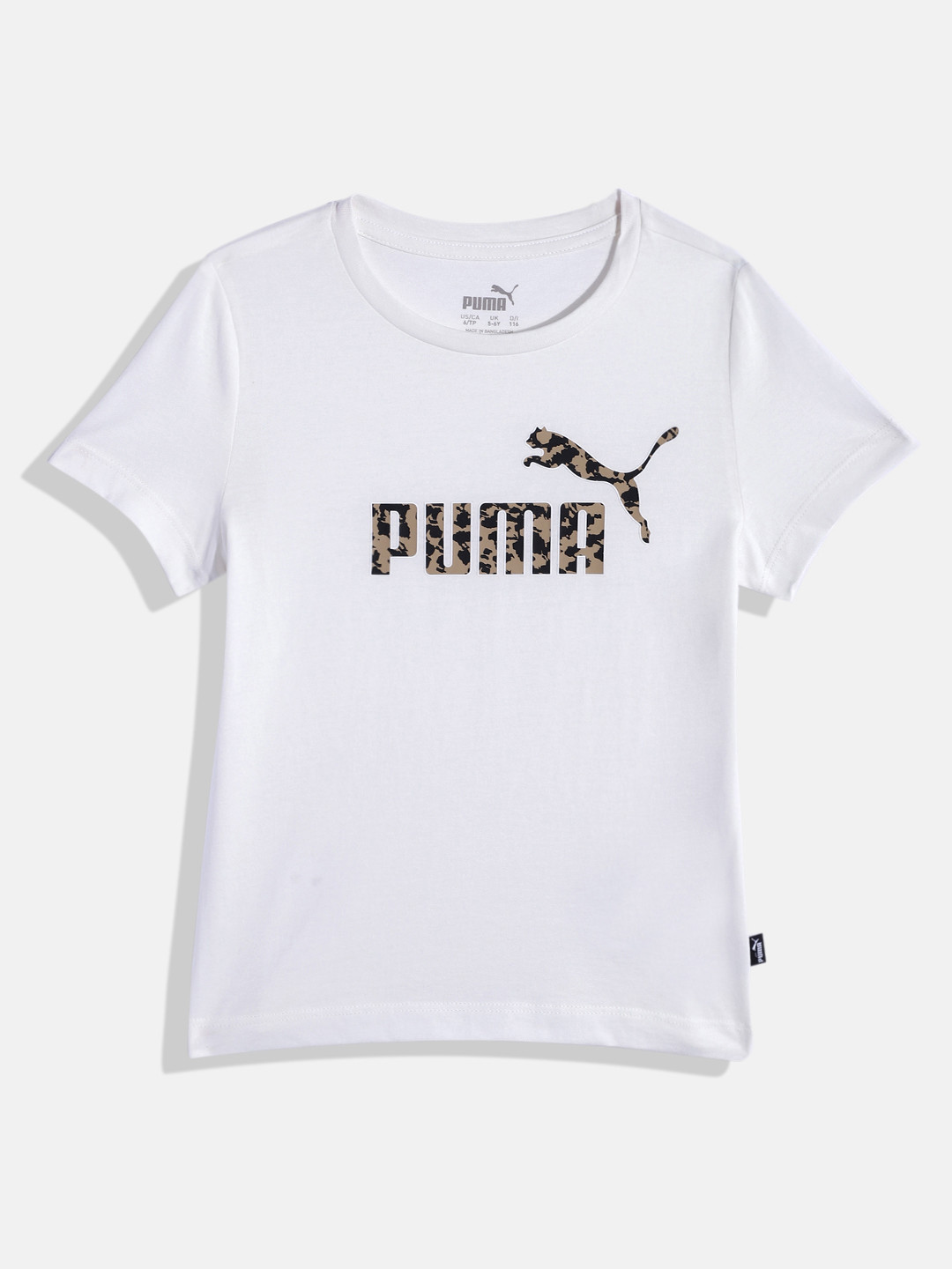 Puma Girls Brand Logo Printed Pure Cotton  ESS+ T-shirt