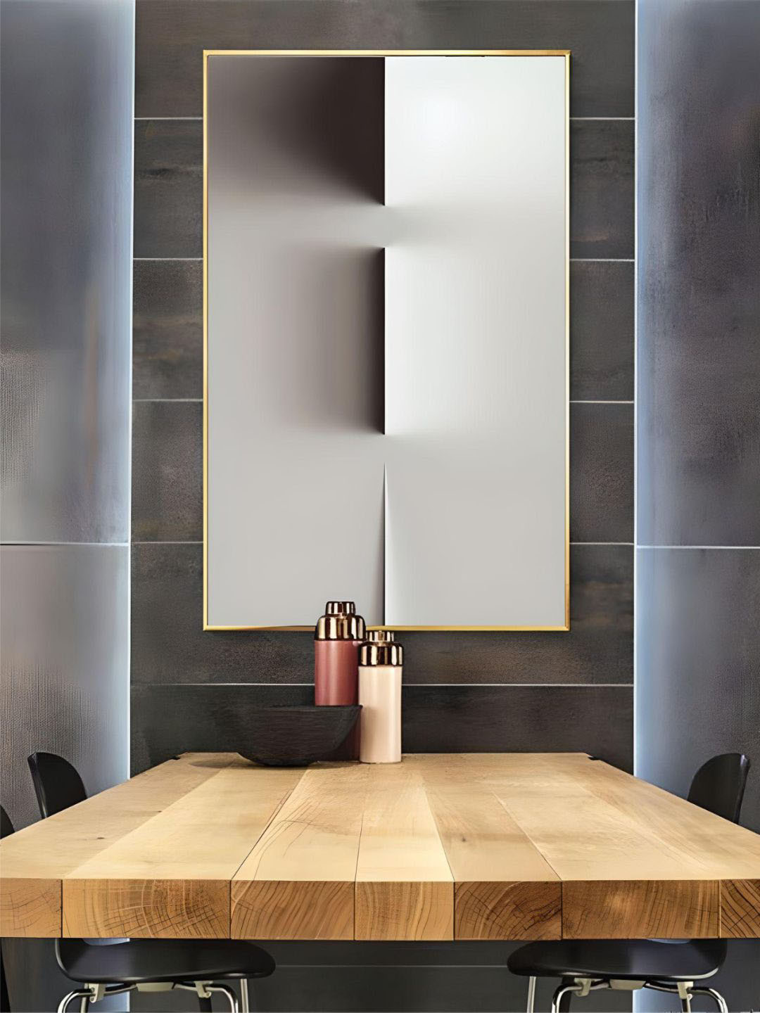 THE HANDMADE FLAIR White Architectural Geometric Printed Framed Wall Art