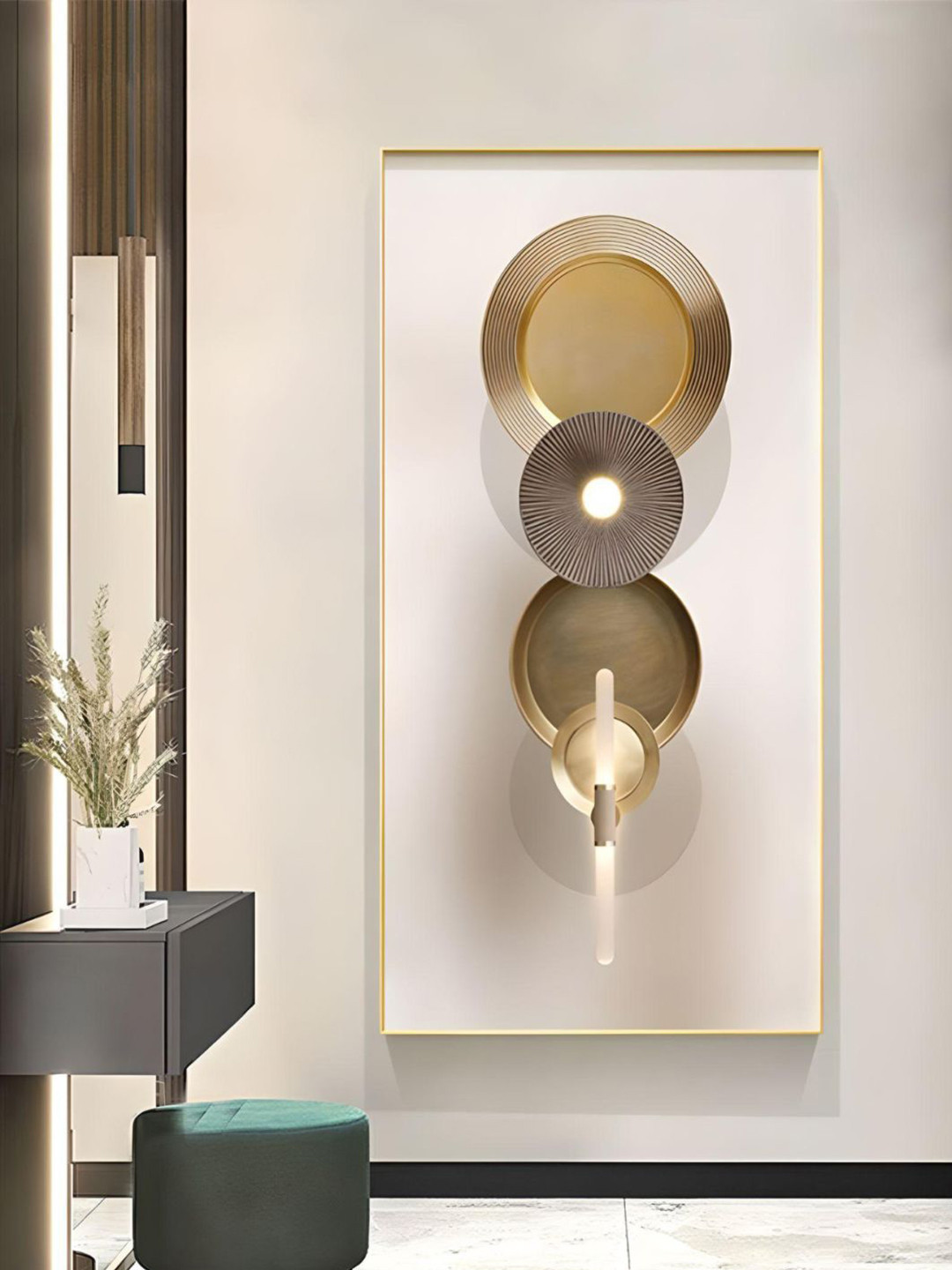 THE HANDMADE FLAIR Off-White Modern Aesthetics Abstract Painting Wall Art