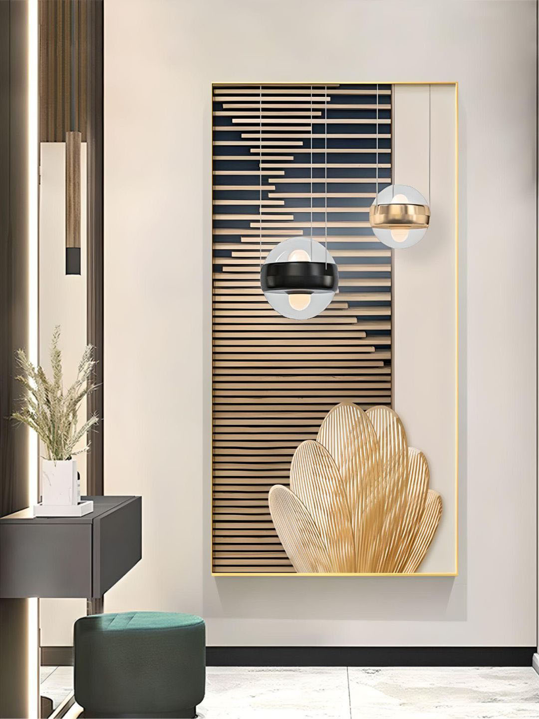 THE HANDMADE FLAIR Crystal Porcelain Canvas Wall Rectangle Paintings Wall Art - 36 x 20 In