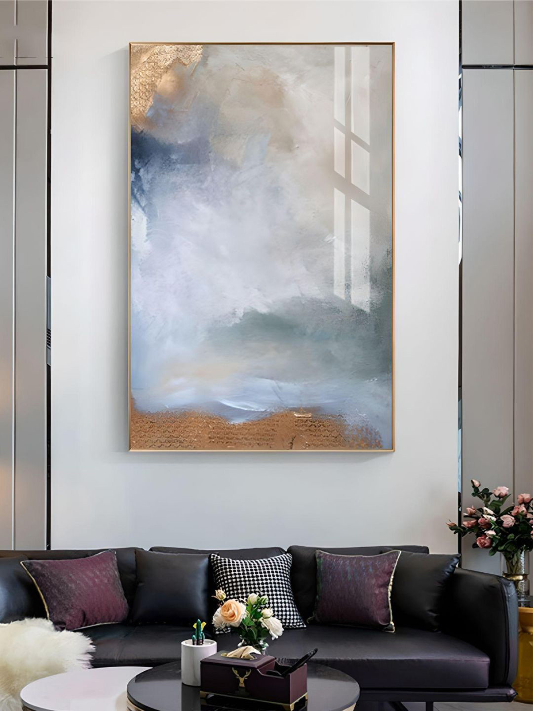 THE HANDMADE FLAIR Abstract Sky Cloud Canvas Wall Rectangle Paintings Wall Art -18 x 12 In