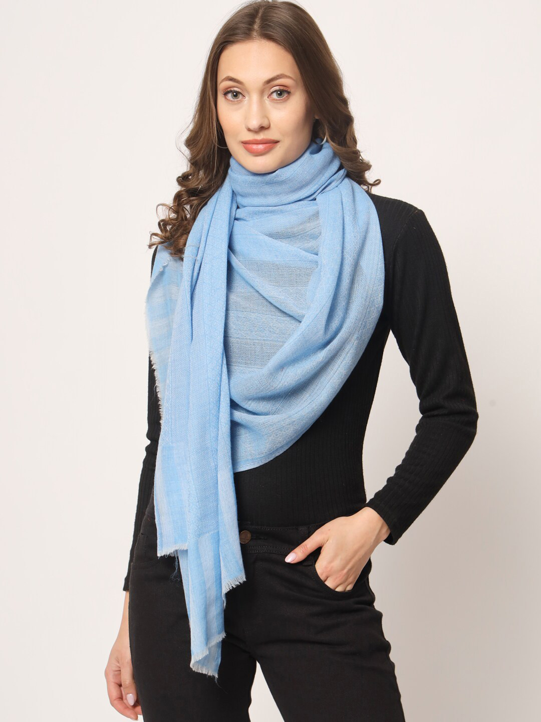 Zamour Striped Pure Wool Stole