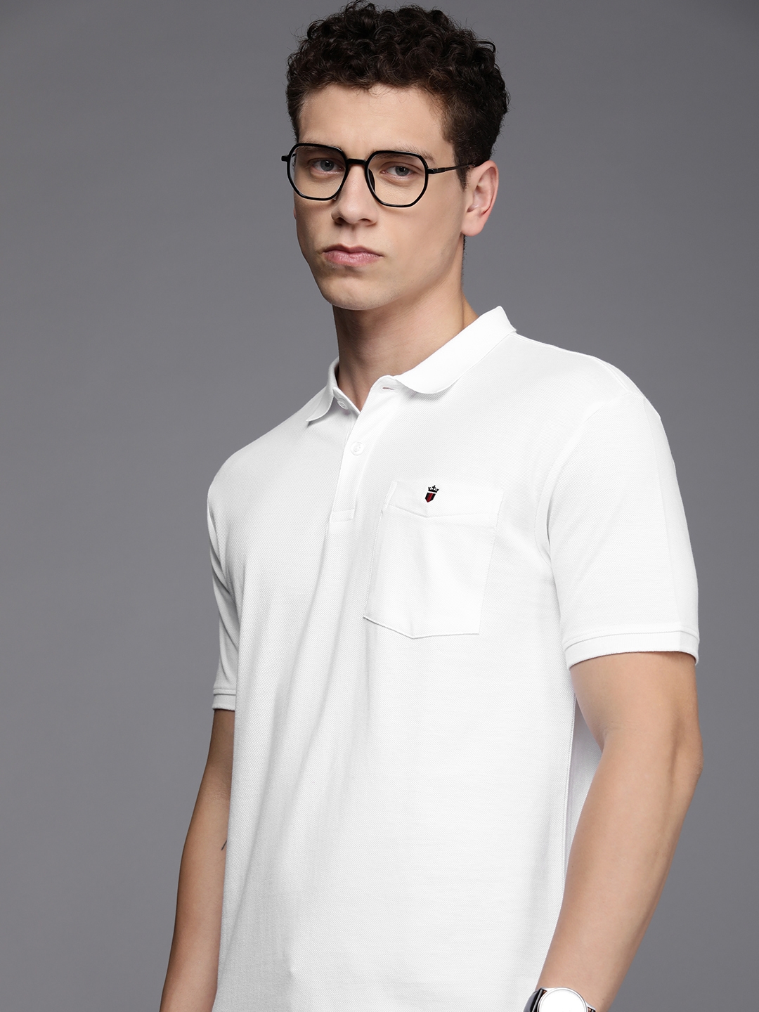 Buy Louis Philippe Jeans Polo Collar Pure Cotton With Chest Pocket