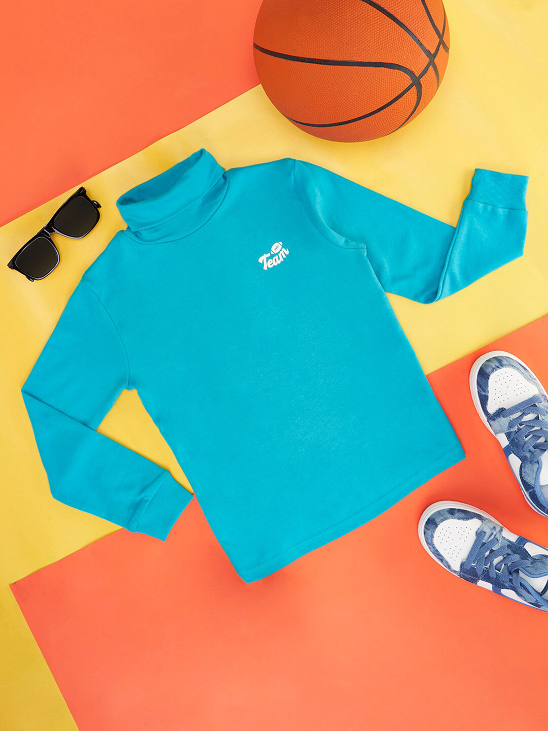 Pantaloons Junior Boys Turtle Neck Cotton Sweatshirt