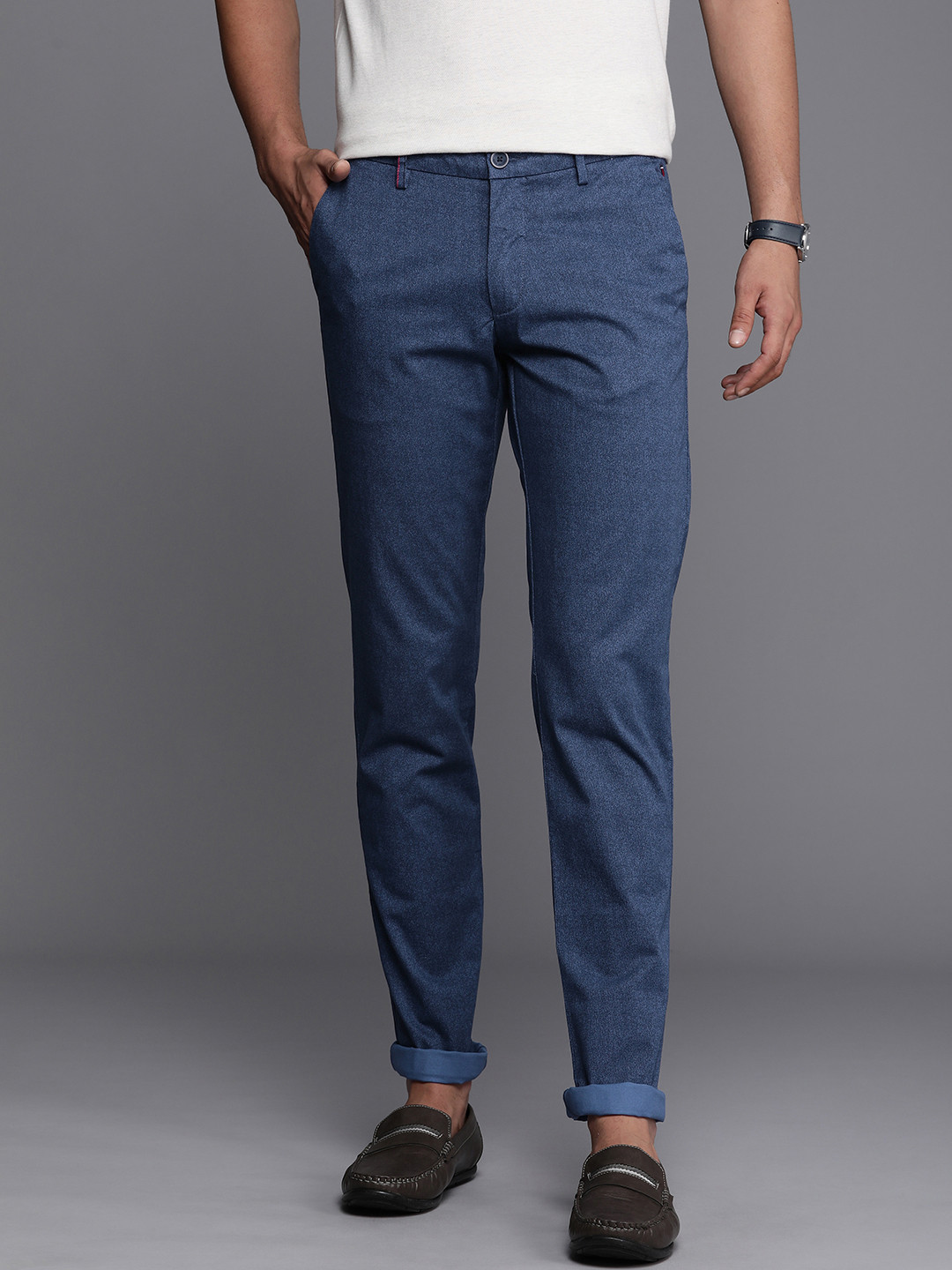 Louis Philippe Sport Men Slim Fit Low-Rise Trousers