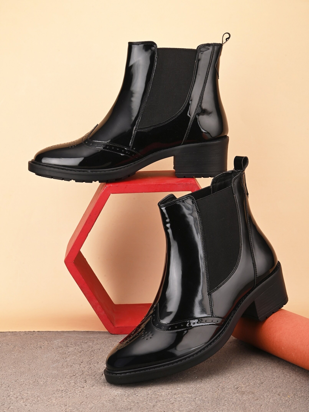 Buy The Roadster Lifestyle Co. Women Black Heeled Mid Top Chelsea
