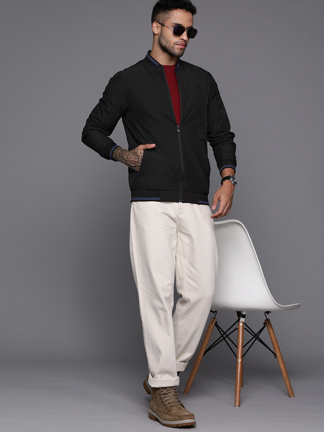 Allen Solly Stand Collar Bomber Jacket