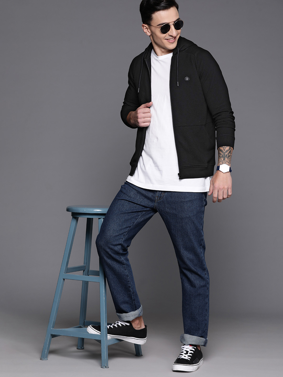 Allen Solly Front Open Hooded Sweatshirt