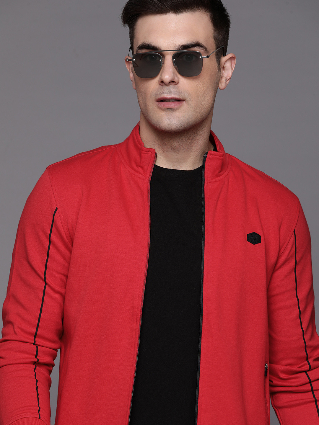 Allen Solly Contrast Tipping Mock Collar Sweatshirt