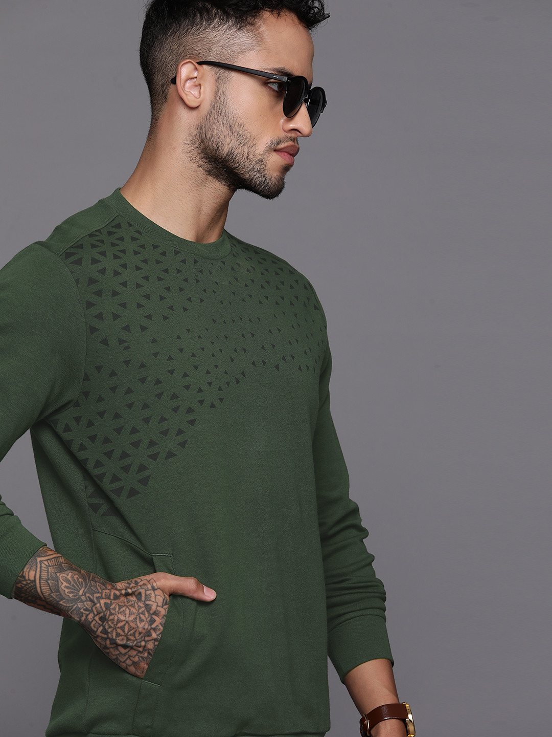 Allen Solly Geometric Printed Reflective Detailed Sweatshirt