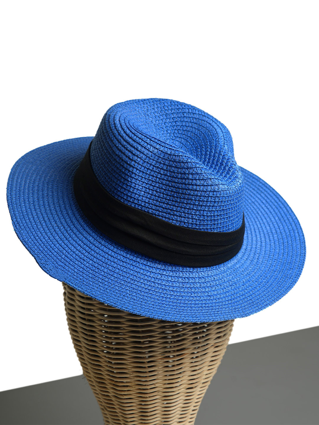 CHOKORE Men Straw Fedora Hat With Wide Brim